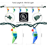 Oviejo Parrot String Lights 8.5Ft Summer Camping String Lights with 10 LED Lights, Tropical Themed Fairy Lights for Luau Party/Beach/Fiesta/Birthday/Tiki Bird Decorations Lights,Green Wire