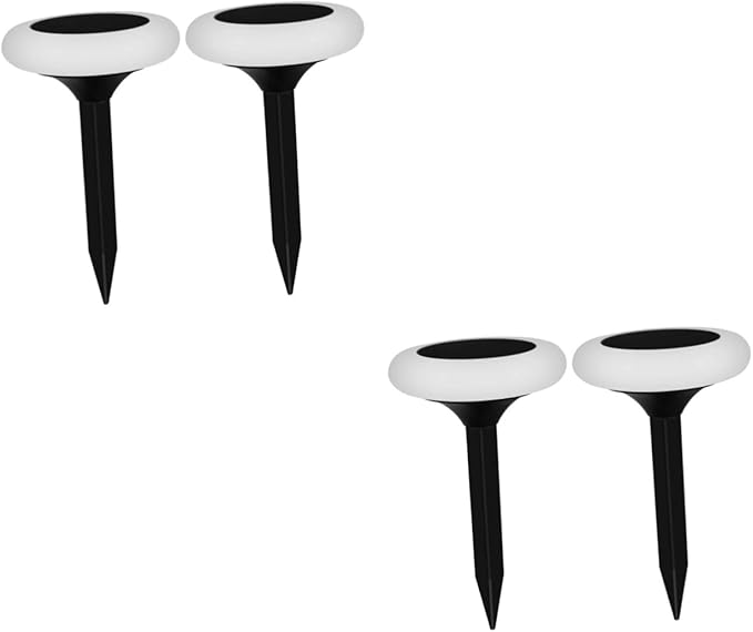 DOITOOL 4pcs RGB Colorful Solar Ground Lights Outdoor Pathway Lamp for Lawn Garden Driveway Easy Installation Modes Landscape Lighting