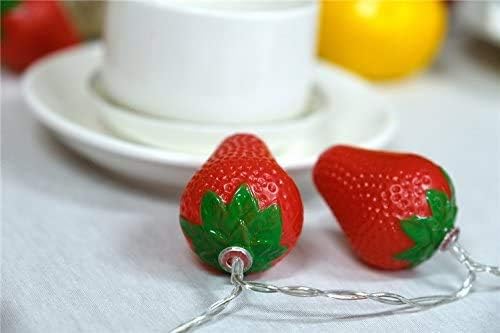 Fruit String Lights Battery Powered Indoor Outdoor Lighting Lamp Strawberry/ Grape/ Watermelon/ Lemon/ Banana for Wedding Home Birthday Garden Children's room Yard Patio Party Decorations (Strawberry)