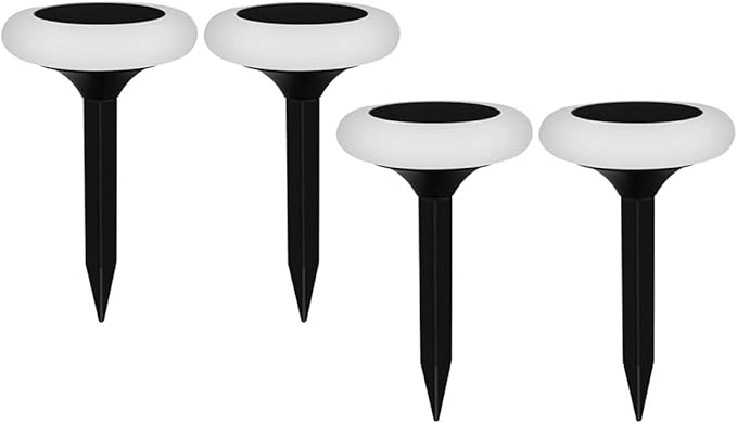 Ciieeo 4pcs RGB Colorful Solar Ground Plug Lights 7-Mode Gradient for Outdoor Garden Lawn Pathway Landscape Lighting