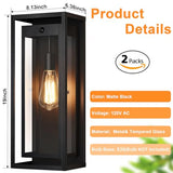 19" Motion Sensor Outdoor Wall Lights, 2 Pack Large Dusk to Dawn Outdoor Lights, 2 Lighting Modes Waterproof Anti-Rust Wall Sconces, Exterior Lighting Fixtures for Front Door, Porch, Garage