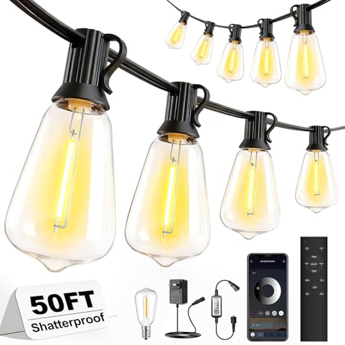 50ft-Plug-in-LED-Lights-Outdoor-Waterproof-String Lights-Patio-Outside-Porch-Backyard-Garden-Gazebo-Yard-Deck-Balcony-Party-Camping-House-Hanging-Lighting-Bulb-Remote-Bluetooth-Hanging-Edison-ST38