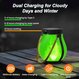 Hompavo Gen2 Solar Lanterns Outdoor Waterproof with Ultra-Real Flame Green