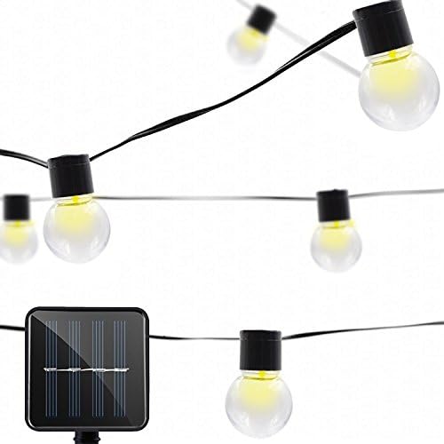 Solar Powered String Lights with Hanging Sockets, 20 Big Edison Bulbs Weatherproof Solar Decoration Lights for Patios, Parties, Weddings, Backyards, Porches, Gazebos (Solar Powered, WarmWhite-1pcs)