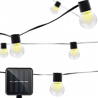 Solar Powered String Lights with Hanging Sockets, 20 Big Edison Bulbs Weatherproof Solar Decoration Lights for Patios, Parties, Weddings, Backyards, Porches, Gazebos (Solar Powered, WarmWhite-1pcs)