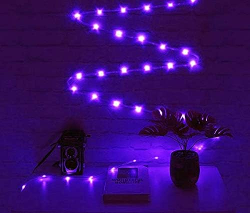 Solar Rope Lights Outdoor, 23ft 50LED Outdoor Rope String Lights Waterproof Copper Tube Wire String Lights for Garden,Yard, Path, Fence, Stairs, Backyard, Patio (Purple)