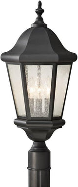 Sea Gull Lighting OL5907BK Martinsville Three Light Outdoor Post Lantern Outside Fixture, Black | Lumora