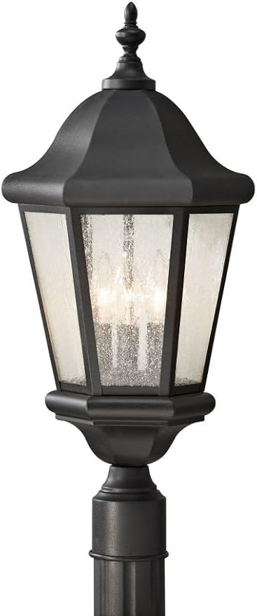 Sea Gull Lighting OL5907BK Martinsville Three Light Outdoor Post Lantern Outside Fixture, Black | Lumora