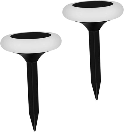 POPETPOP 2pcs RGB Solar Ground Plug Light Outdoor Landscape Garden Lights Solar-Powered Pathway Lamp
