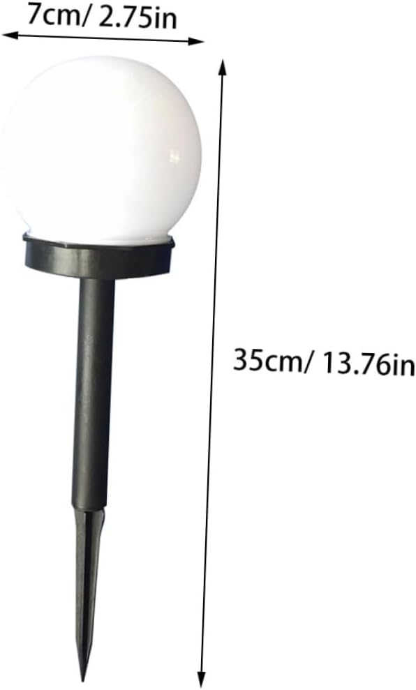 UPKOCH 4pcs Solar Garden Led Lights White Ball Shaped Solar Plug Pathway Lamps for Lawn and Outdoor Use Warm Light for Walkway and Patio Decor