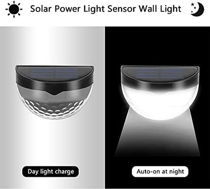 2-Pack LED Solar Fence Post Lights Outdoor Waterproof Auto On/Off Wall Mount Decorative Deck Lighting for Garden Patio Yard Path and Driveway (Black Housing, Warm White)