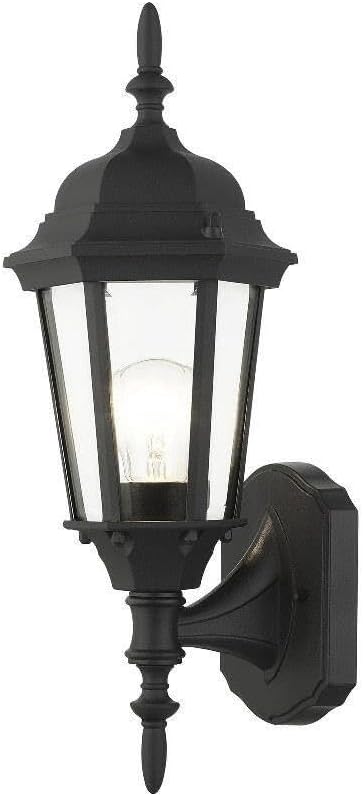 Livex Lighting 7551-14 Outdoor Wall Lantern with Clear Beveled Glass Shades, 16" x 6" x 16", Black | Lumora