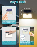 Solar Lights Outdoor 1 Pack, 140LED/3 Modes Motion Sensor Lights Solar Powered, Wireless IP65 Waterproof Solar Wall Lights Outdoor Lights, Bright for Deck Fence Patio Front Door, Warm Light (White)