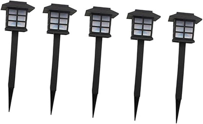 5pcs Solar Spike Lights Warm Light Outdoor Pathway Lighting for Garden Walkway Lawn and Driveway Easy to Install Solar Powered Landscape