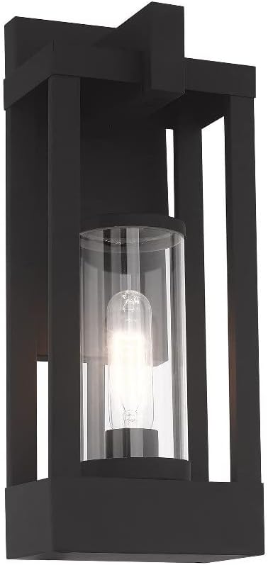 Livex Lighting 20992-12 Delancey - 16" One Light Outdoor Wall Lantern, Satin Brass Finish with Clear Glass | Lumora