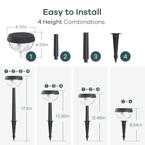 Linkind Solar Pathway Lights 8 Pack, Solar Lights Outdoor Warm White