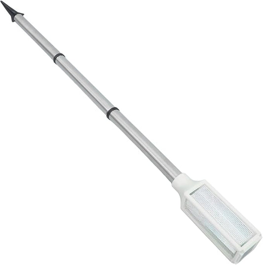 Solar Outdoor Pathway Light, Solar Yard Stake Lamp for Garden Lawn Patio, White Solar-Powered Outdoor Warning Light with LED for Driveway and Backyard