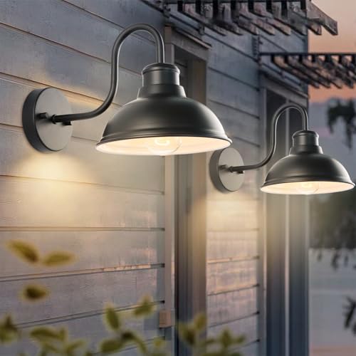 12" Barn Light Outdoor Wall Lights 2 Pack Large Exterior Lighting Fixtures
