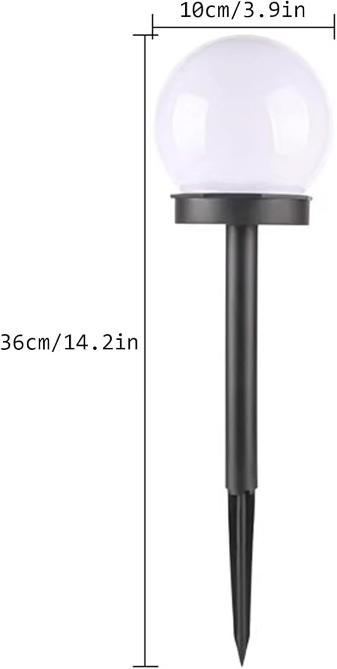 White Globe Solar Lights Outdoor, Waterproof Walkway Solar Pathway Lights for Driveway Patio Landscape Lawn