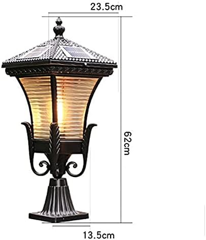Post LightsLED American Solar Fence Light Square Solar Stigma Lamp Outdoor Waterproof Garden Path Lawn Step Landscape Lights No Wiring Is Required IP23 Classic Aluminium Glass Lighting Super Bright Wa