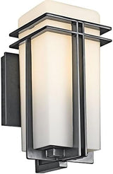 Kichler Tremillo 11.75" Outdoor Wall Lightin Black, 1-Light Exterior Wall Sconce Porch Light with Satin Etched | Lumora