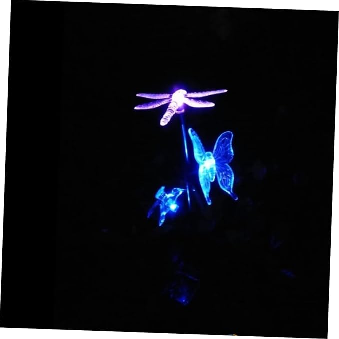 Balacoo Solar Garden Stake Lights Color Changing Hummingbird Dragonfly Decor for Outdoor Lawn Pathway Easy Install Solar Landscape Lighting