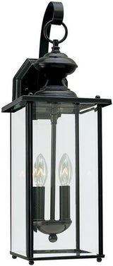 Generation Lighting 8468-12 Jamestowne Transitional Two - Light Outdoor Wall Lantern Outside Fixture, Black Finish | Lumora