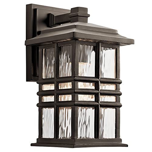 Beacon Square 12" 1 Light Outdoor Wall Light with Clear Hammered Glass in Olde Bronze® (Pack of 2)