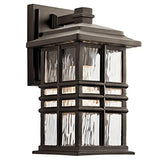 Beacon Square 12" 1 Light Outdoor Wall Light with Clear Hammered Glass in Olde Bronze® (Pack of 2)