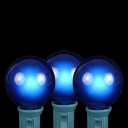 100 Foot G40 Outdoor Patio String Lights with 125 Blue Globe Bulbs – Indoor Outdoor String Lights – Market Bistro | Lumora