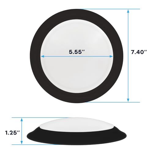 LUXRITE 6 Inch LED Disk Lights, 12.5W, 1000LM, 120V, Black (6 Pack)