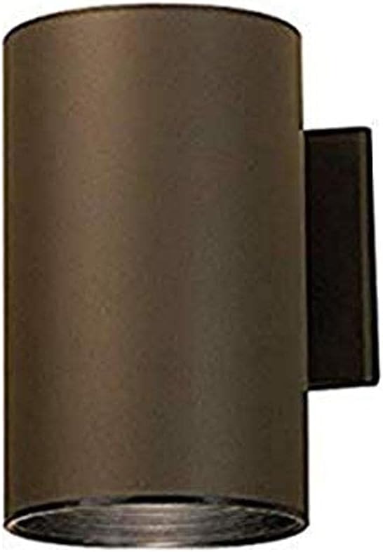 Kichler 9236AZ Outdoor Cylinder Wall Mount Sconce DownLight, Bronze 1-Light (6" W x 8" H) 120 Watts