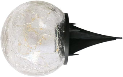 Uonlytech Cracked Glass Ball Lights Solar Gazing Ball Light 3.94 Inch Outdoor for Garden Pool Yard Pathway Patio Decor