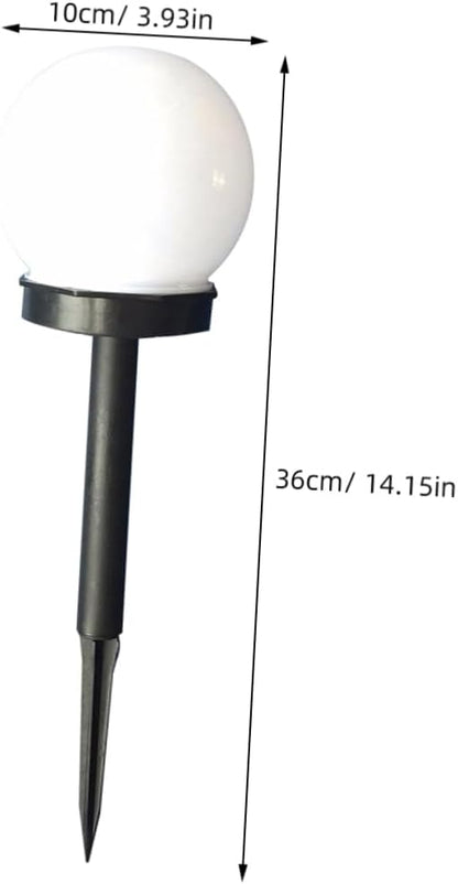 Veemoon 4pcs Solar Energy Lawn Lamp Round Ball Shape Plug in Garden Lamp No Electricity Required Solar Led Lights for Outdoor Use