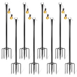 8 Pack String Light Poles for Outside, Adjustable Metal Patio Light Poles