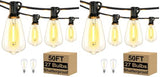 Brightever 50FT Outdoor String Lights 27 Bulbs, Waterproof Patio Lights (Pack of 2)