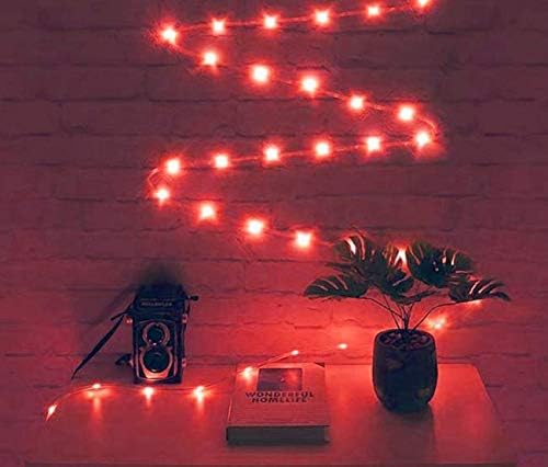 Solar Rope Lights Outdoor, 23ft 50LED Outdoor Rope String Lights Waterproof Copper Tube Wire String Lights for Garden,Yard, Path, Fence, Stairs, Backyard, Patio (Red)