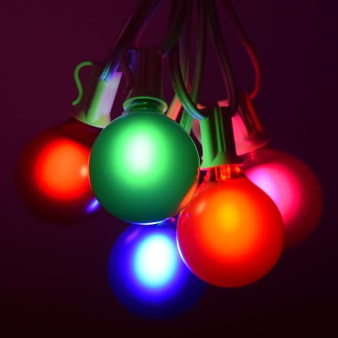 Hometown Evolution, Inc. G50 2" LED Assorted Colored Outdoor Globe String Lights (White Wire, 10 ft)