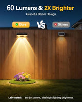 Solar Fence Lights Outdoor, 2 Pack Fence Lights Solar Powered