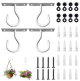4Pack 2.5In Ceiling Hooks for Hanging Plant, Wall Hanger Plant Holder White