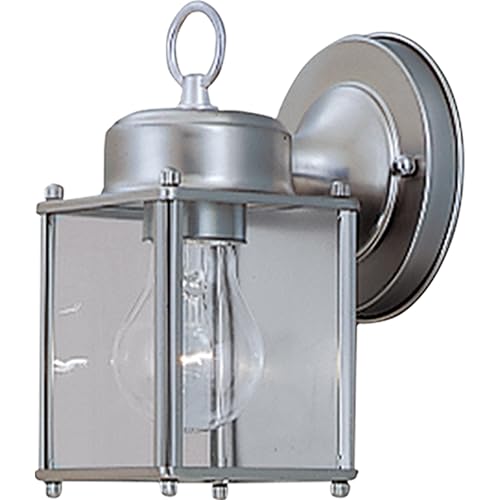 DESIGNERS FOUNTAIN Preston Outdoor Light Fixture, 8 Inch Exterior Wall Lantern Sconce for Front Door, Patio and Porch, Pewter, 1161-PW
