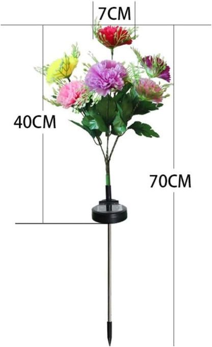2 Pack Solar Garden Lights IP65 Waterproof LED Stakes 70cm Outdoor Decorative Lighting for Patio Path Lawn Balcony Fence(Color)