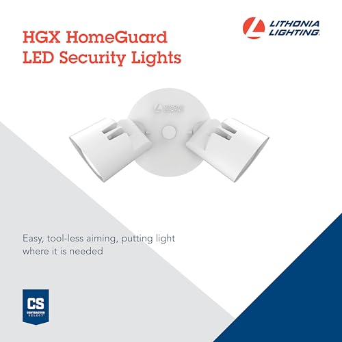 Lithonia Lighting HomeGuard 2-Light LED Outdoor Flood Lights, 4000K, Bronze