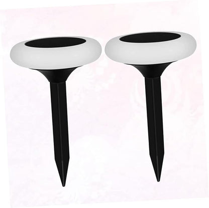 DOITOOL 4pcs RGB Colorful Solar Ground Lights Outdoor Pathway Lamp for Lawn Garden Driveway Easy Installation Modes Landscape Lighting