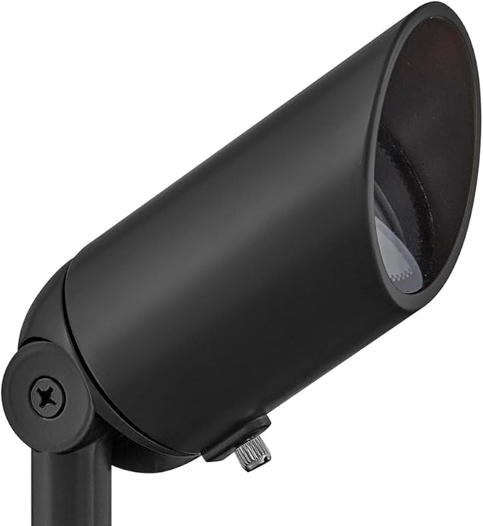 Hinkley Landscape Lighting 1536SK Accent Spot Light - Aluminum, MR16 LED Bulb Required, Safe for Wet Conditions, Wiring Kit and Ground Spike Included - Satin Black Finish with Clear Lens