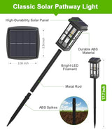 Ahaorigin 4 Pack Solar Pathway Lights Outdoor, 2 Lighting Modes Waterproof Solar Lights Outdoor, Brighter Up to 15Hrs Outdoor Solar Lights for Garden Landscape Path Walkway Driveway Sidewalk