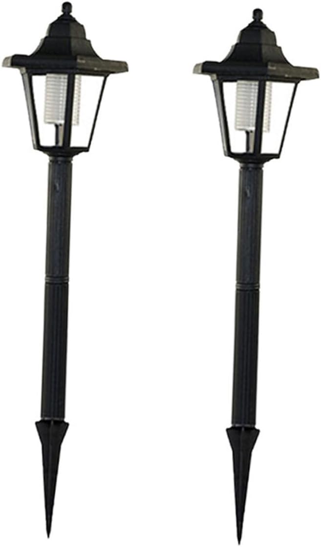 2 Pcs Solar Powered LED Garden Pathway Lights Outdoor Landscape Lawn Patio Decor White Light Solar Panel