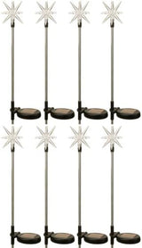 (8 Pack) Solar Color Changing Outdoor Garden Pathway Stake LED Starburst Light | Lumora