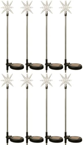 (8 Pack) Solar Color Changing Outdoor Garden Pathway Stake LED Starburst Light | Lumora