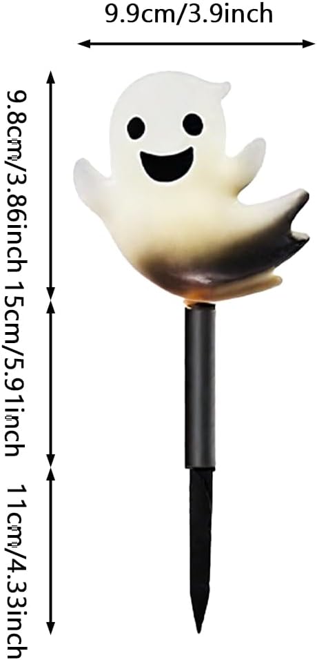 Solar Halloween Ghost Pathway Lights Lighted Outdoor Stake Decorations Waterproof LED Yard and Garden Lights for Halloween Pathway LawnPatio and Holiday Decor